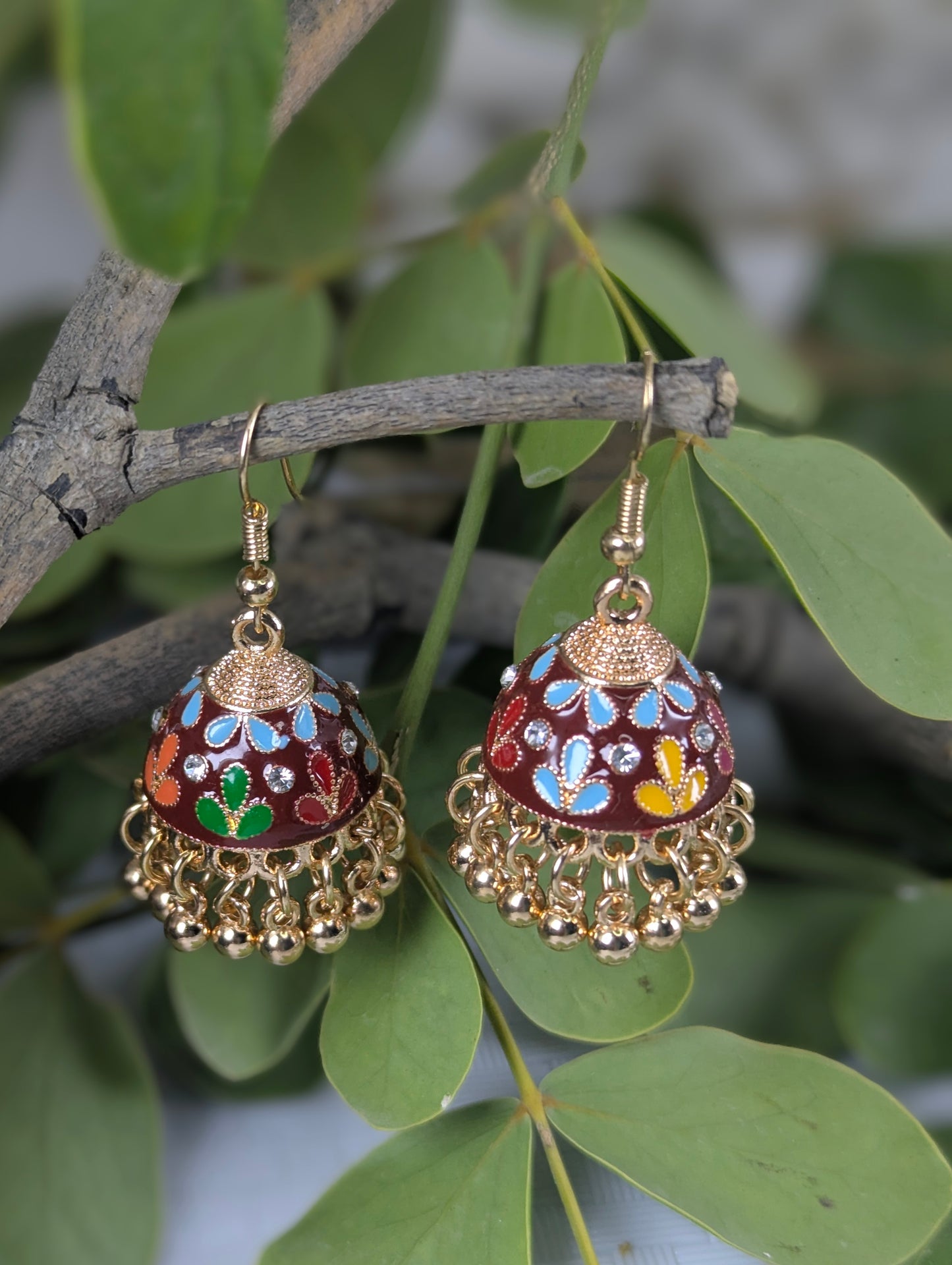 Noor-E-Meher Jhumki-Maroon