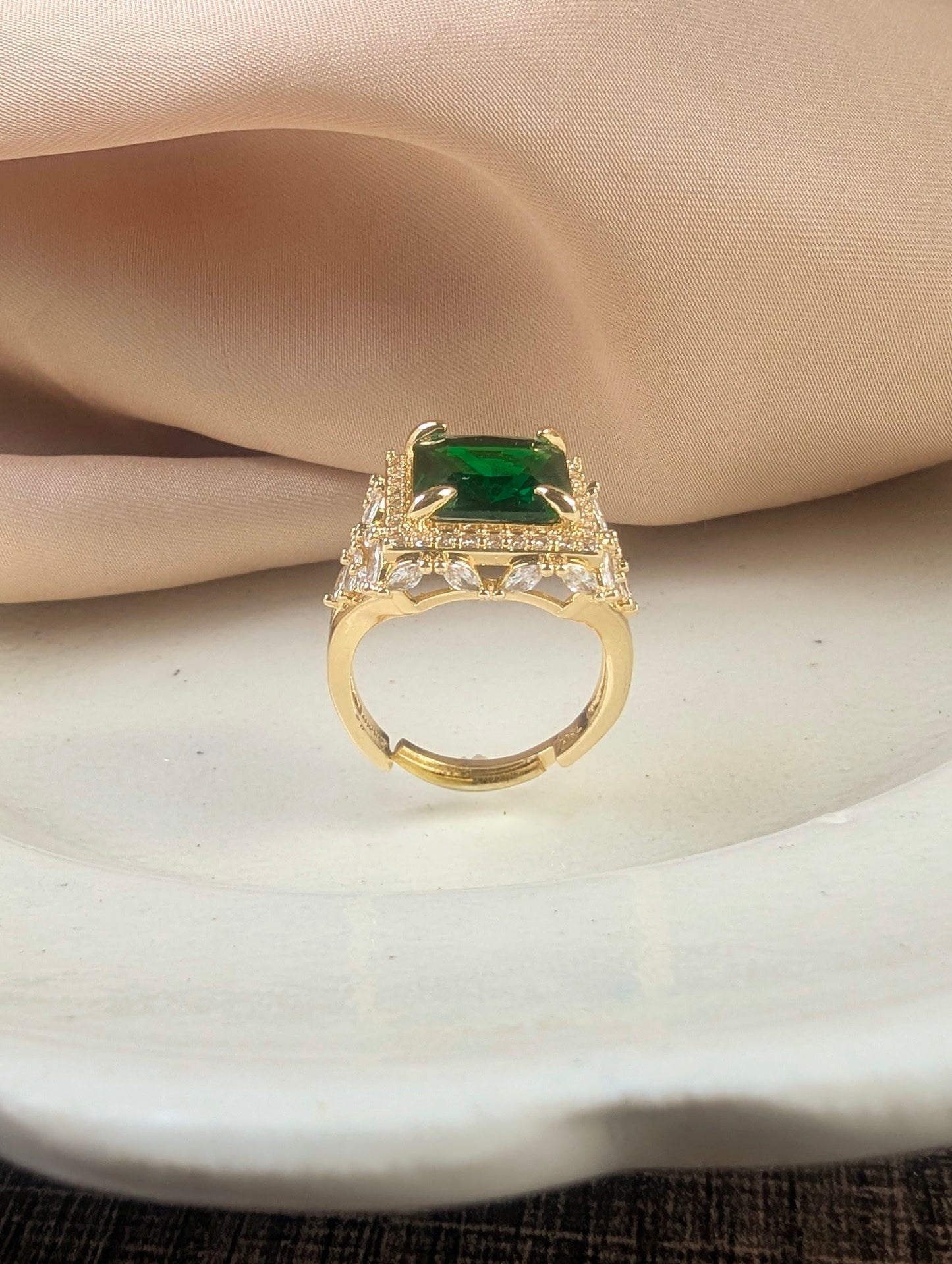 Emerald Royale Adjustable Ring