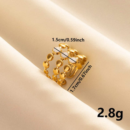 Gold Pearl Dots Statement Ring