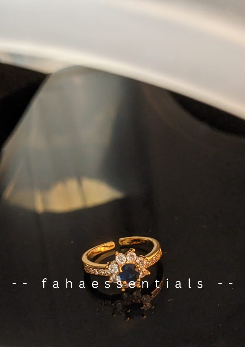 Floral - Inspired Sapphire Ring (Golden)