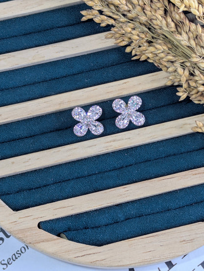 Silver Bloom Luxe Stud Earrings