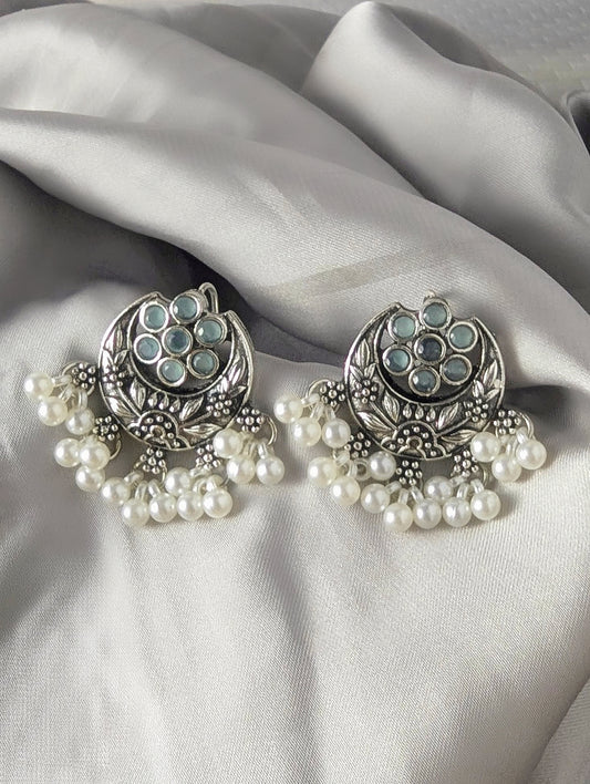 Afghani ChandBali Earings - Aqua