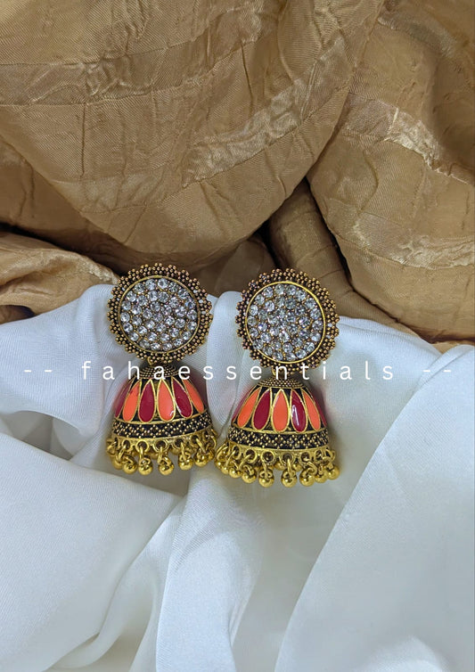 Heritage Jhumki - Orange