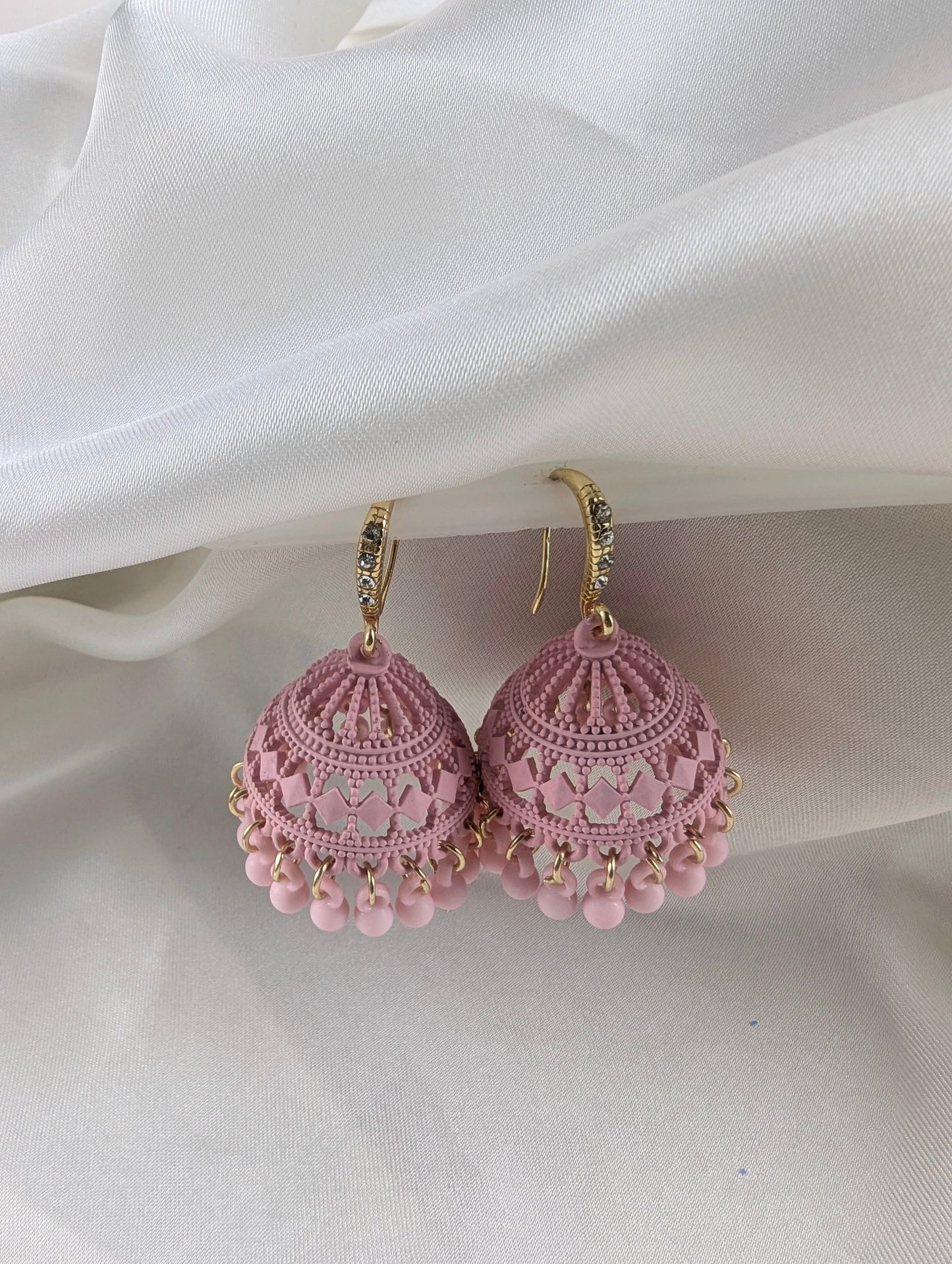 Mahrani Jhumki - Light pink