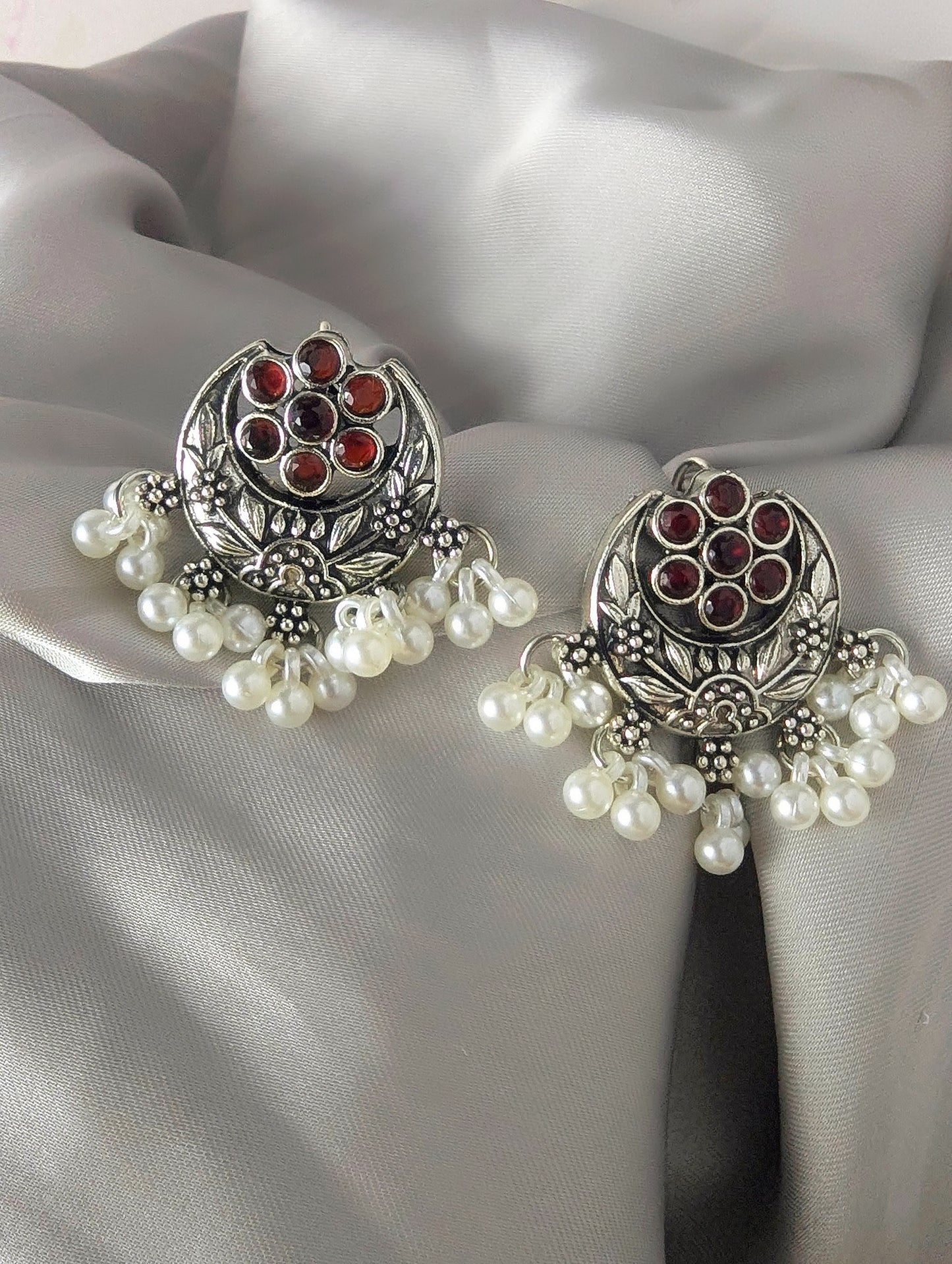 Afghani ChandBali Earings - Maroon