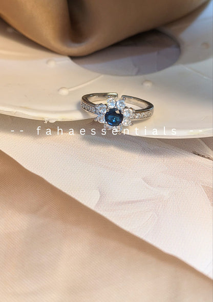 Floral - Inspired Sapphire Ring (Silver)