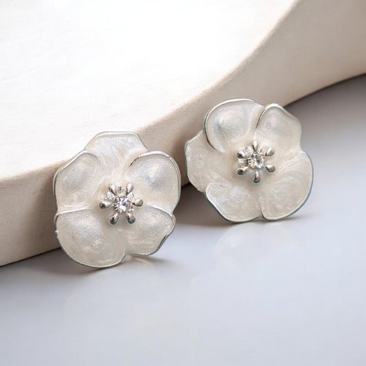 Blossom Enamel Stud Earrings - 04
