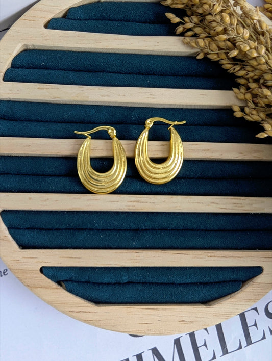 Layered Gold Hoop Earings
