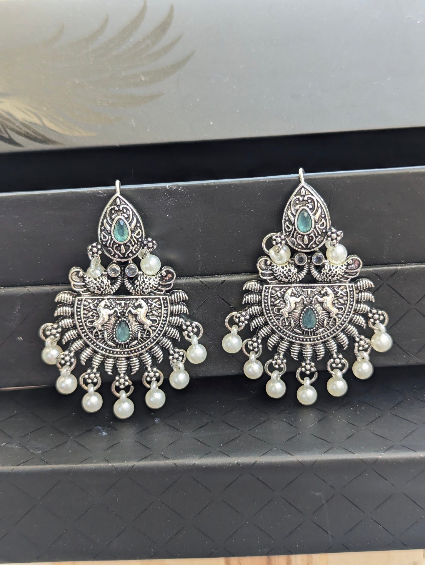 Mor-Pankh Earings - Aqua