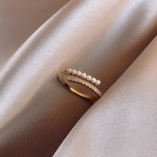 Pearl Radiance Dual Band Ring