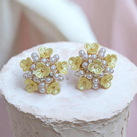Sunshine Bloom Pearl Earrings