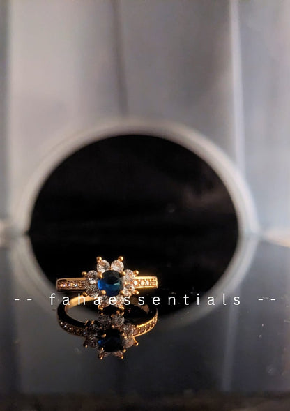 Floral - Inspired Sapphire Ring (Golden)