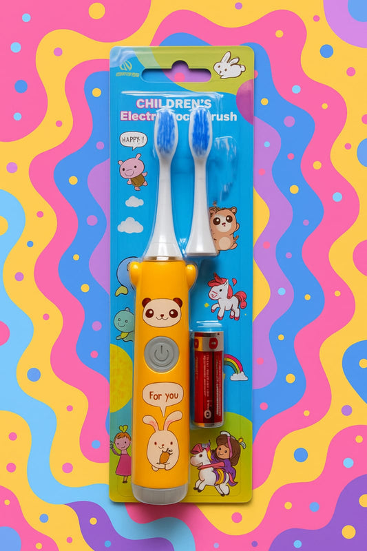 Vibrating Kids Toothbrush With Extra Refill Brush Head - Orange