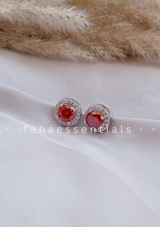 Red Zircon Earrings