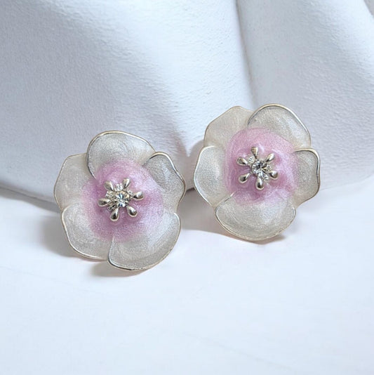 Blossom Enamel Stud Earrings - 01