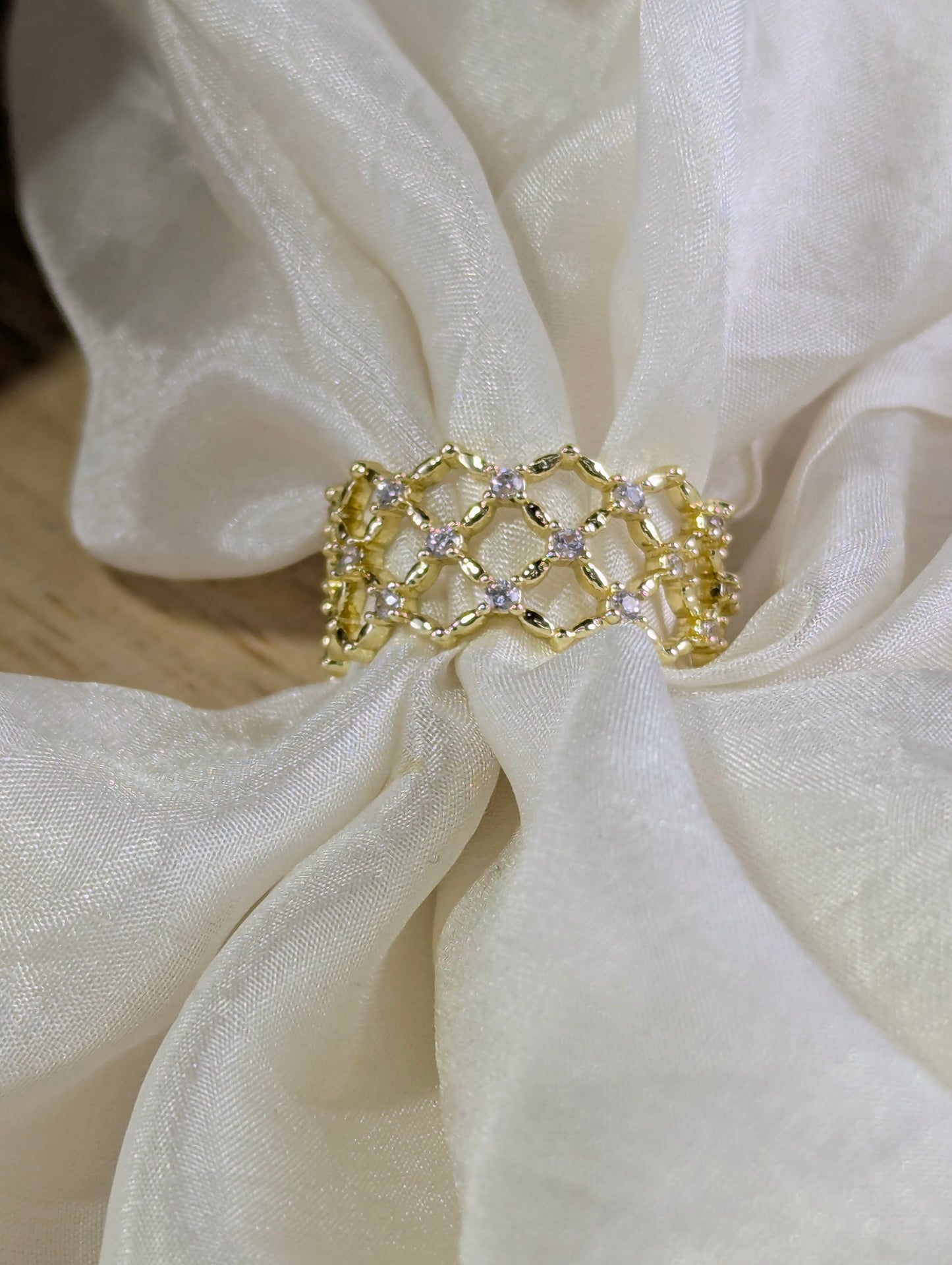 Golden Aura Mesh Adjustable Ring