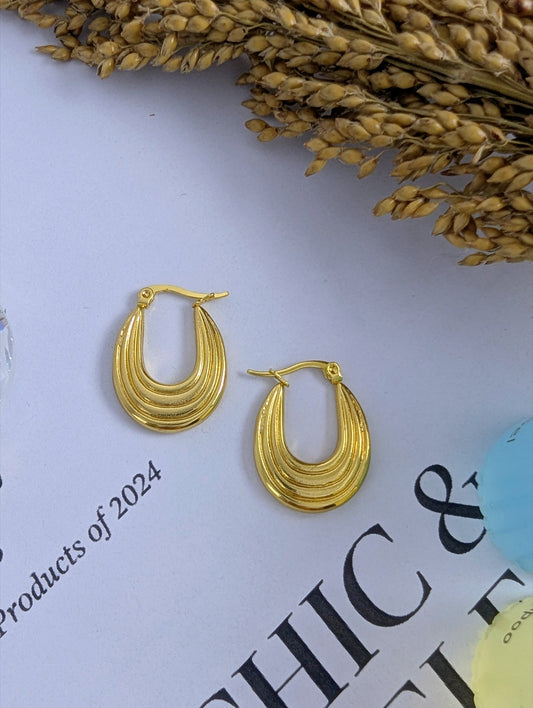 Layered Gold Hoop Earings