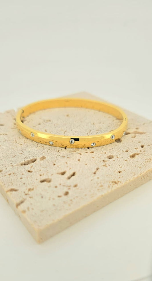 Sparkle Edge Gold Bangle