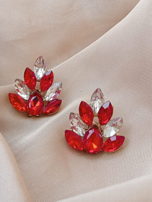 Crystal leaf earings