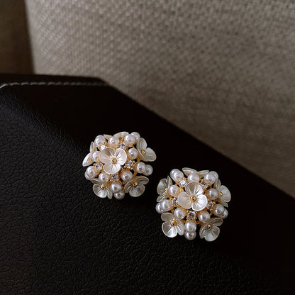 Ivory Bloom Pearl Earings