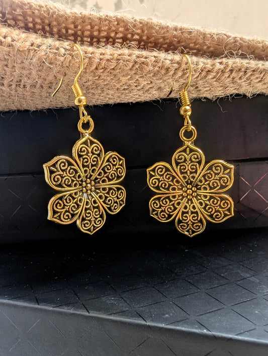 Bohemian Golden flower Earings