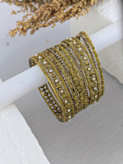 Azure Golden Glow Bangles