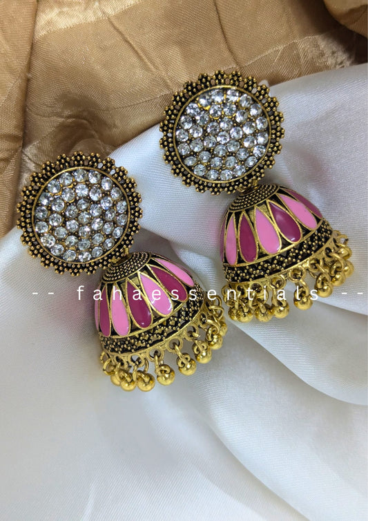 Heritage Jhumki - Dark Pink