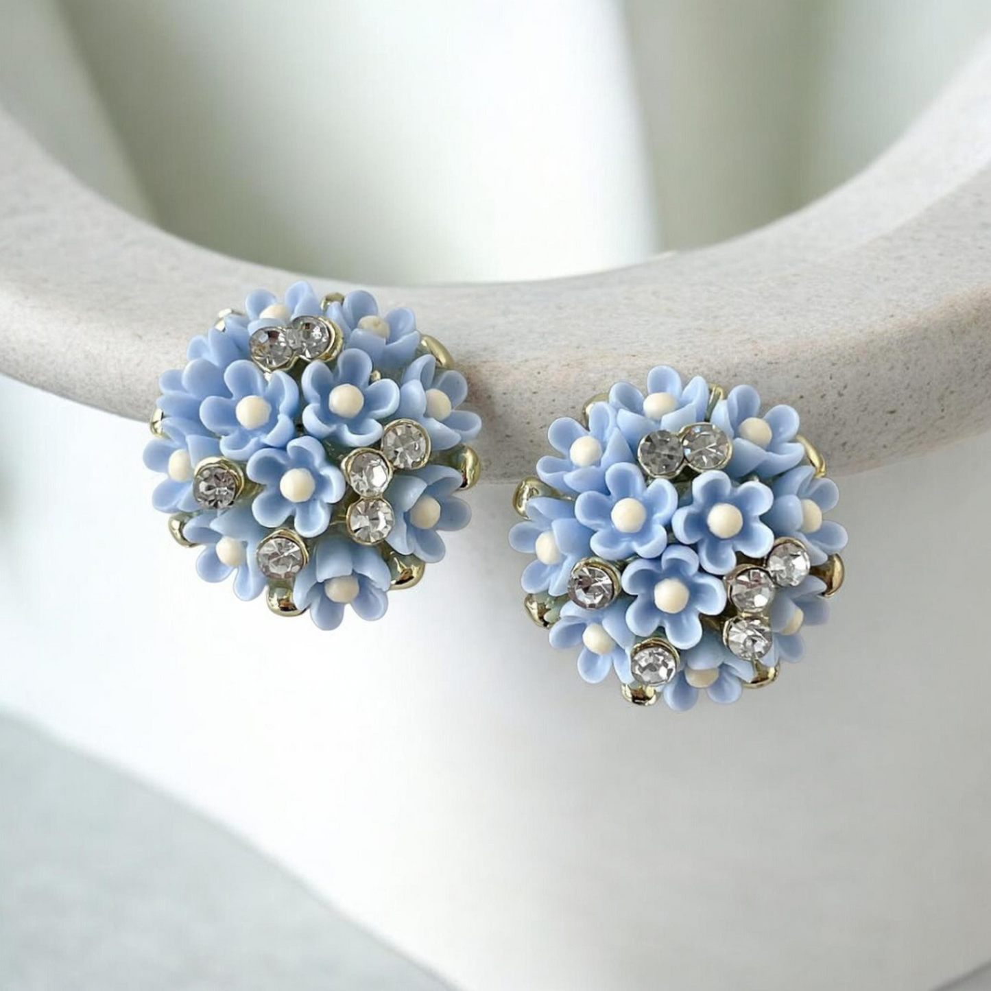 Floral Bouquet Earings - Blue