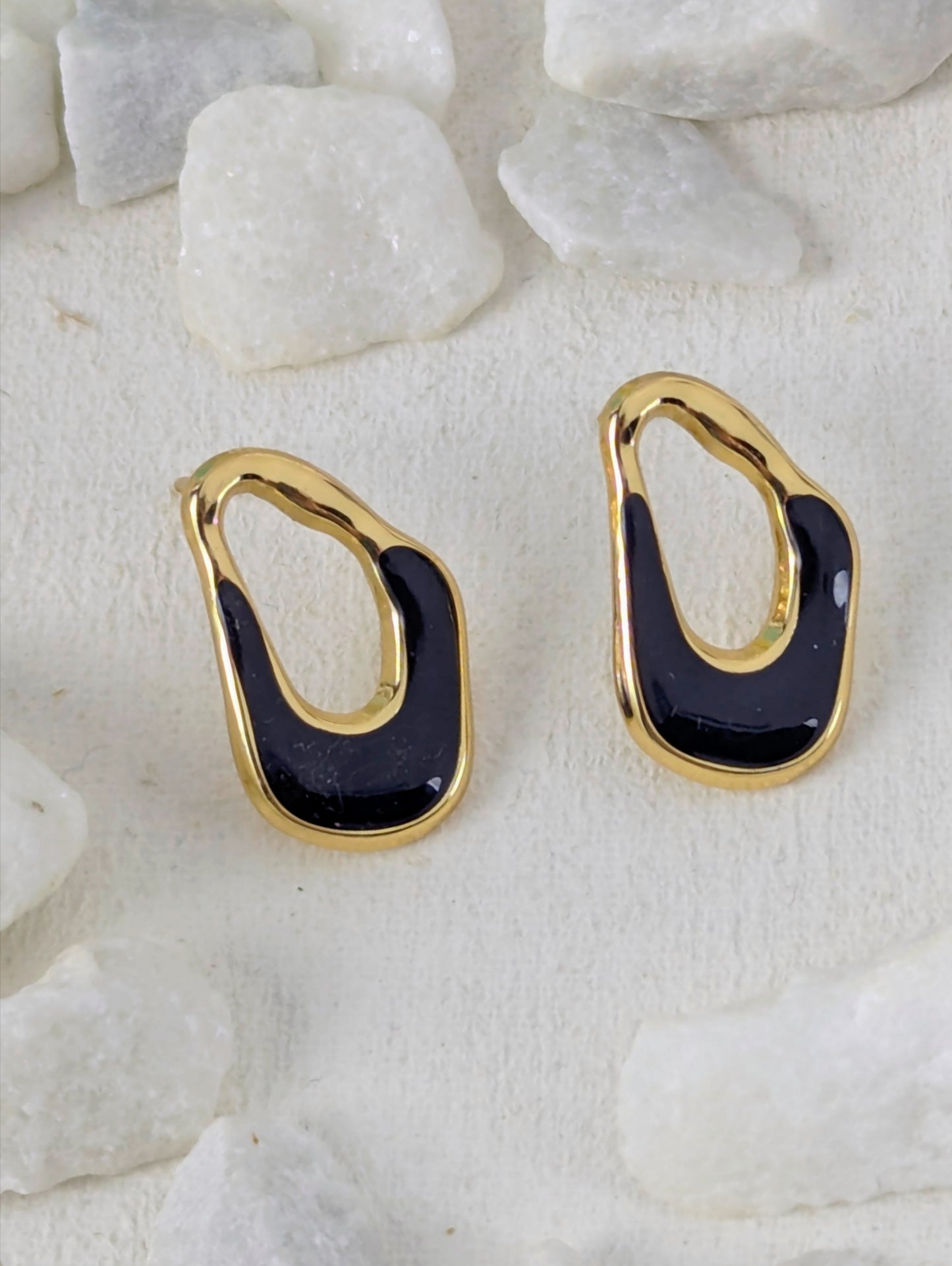 Abstract Irregular Drop Earrings - Black