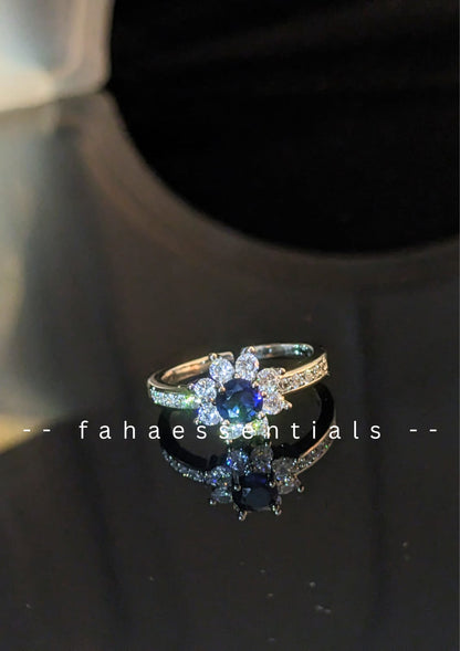 Floral - Inspired Sapphire Ring (Silver)