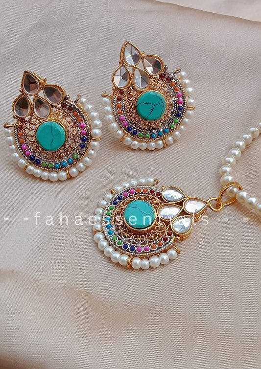 Peacock Locket Set - Turquoise