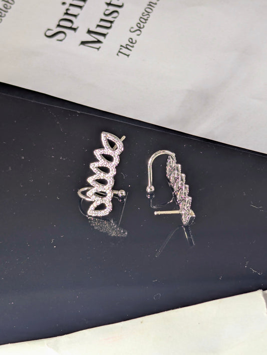 Luna Edge Silver Ear Cuffs