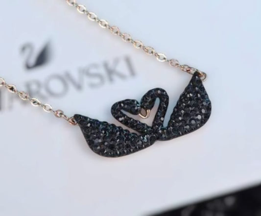 Double Black Swan Necklace