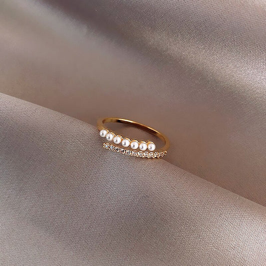 Pearl Radiance Dual Band Ring