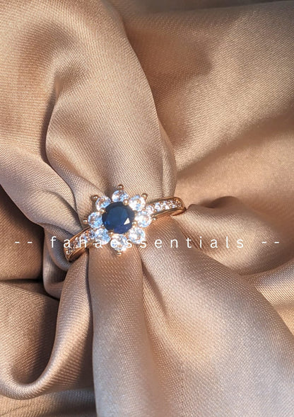 Floral - Inspired Sapphire Ring (Golden)