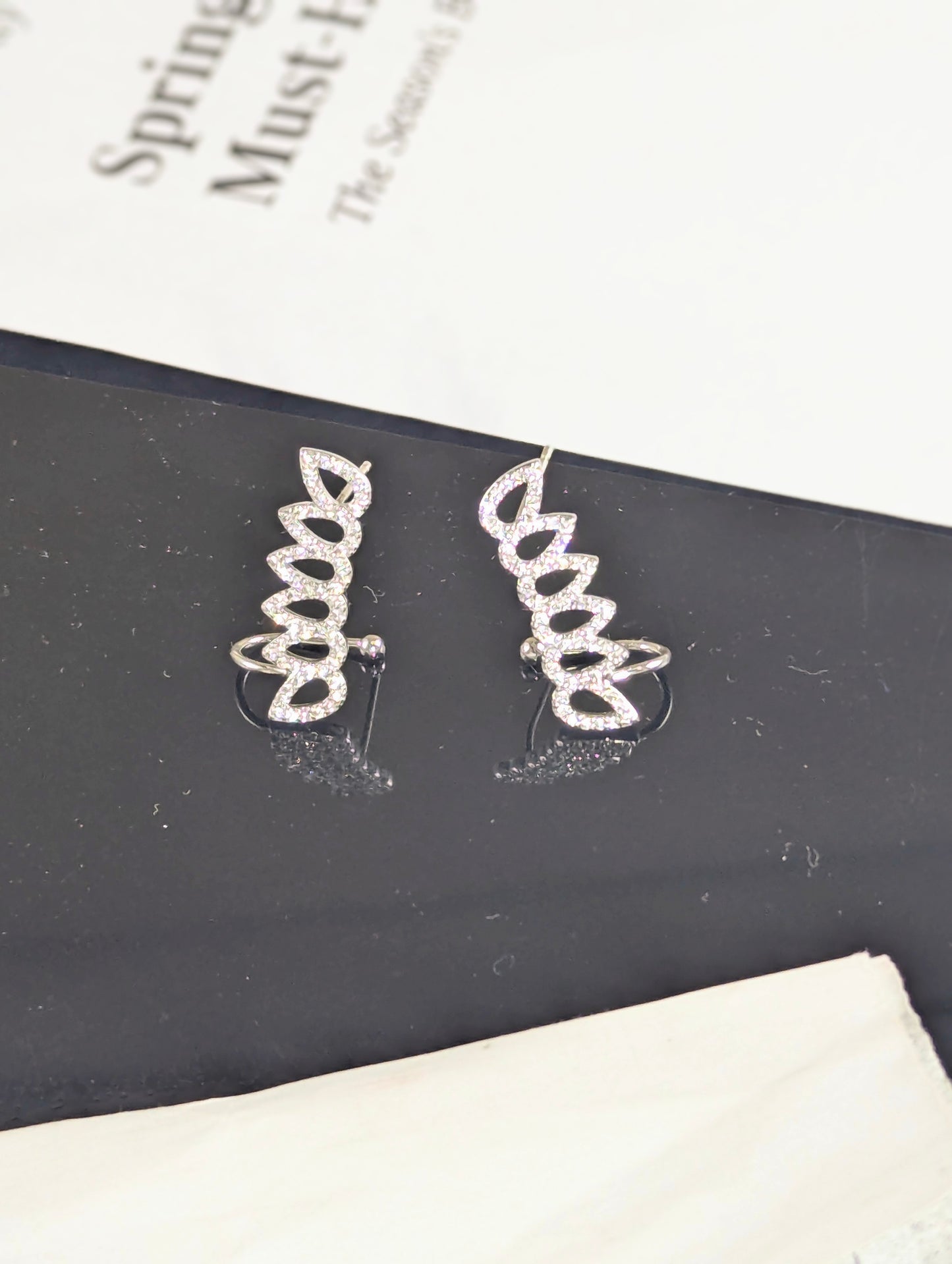 Luna Edge Silver Ear Cuffs