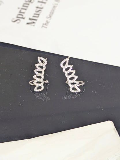 Luna Edge Silver Ear Cuffs