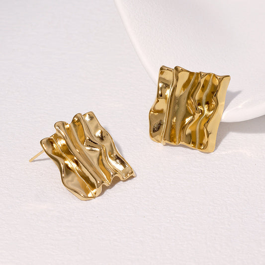 Aurora Ripple Gold Studs