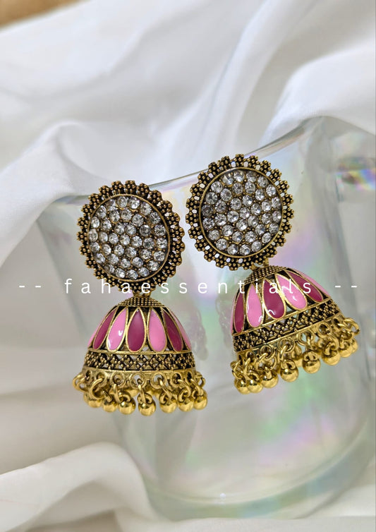 Heritage Jhumki - Dark Pink