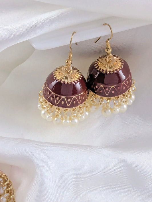 Gulbahar Jhumki - Maroon