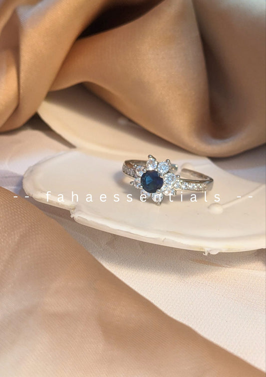 Floral - Inspired Sapphire Ring (Silver)