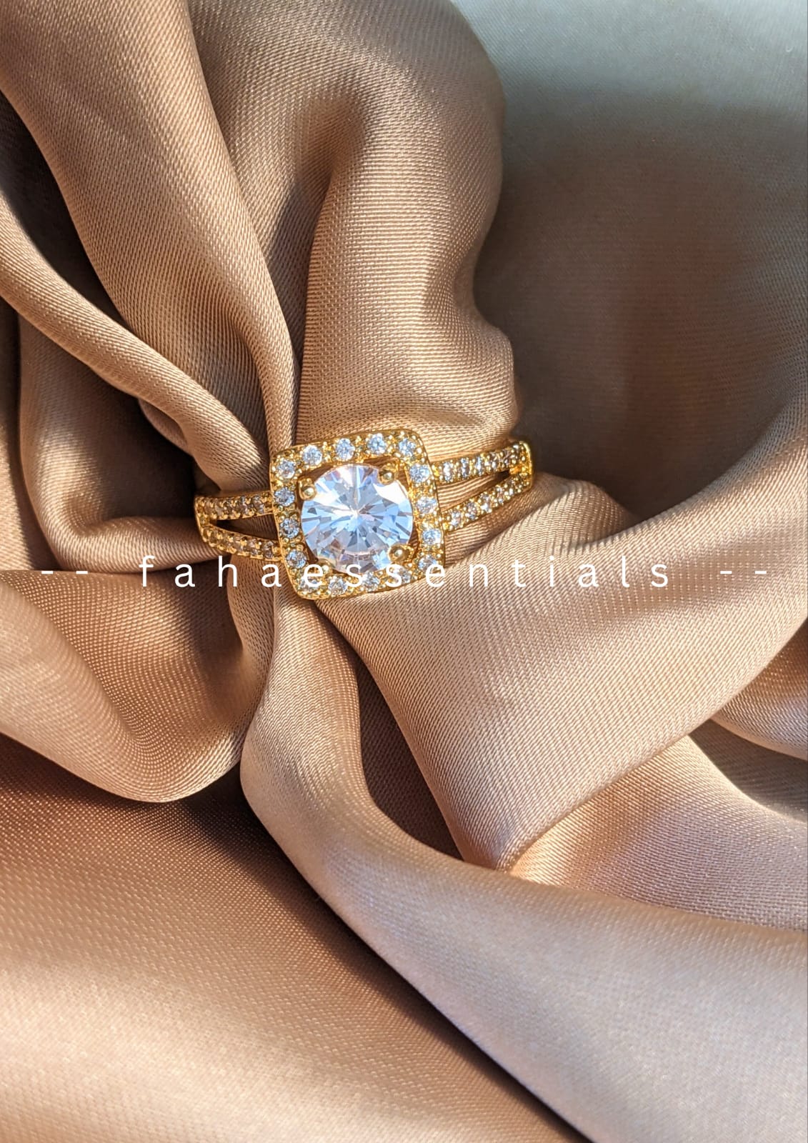 Elegant Square Halo Ring