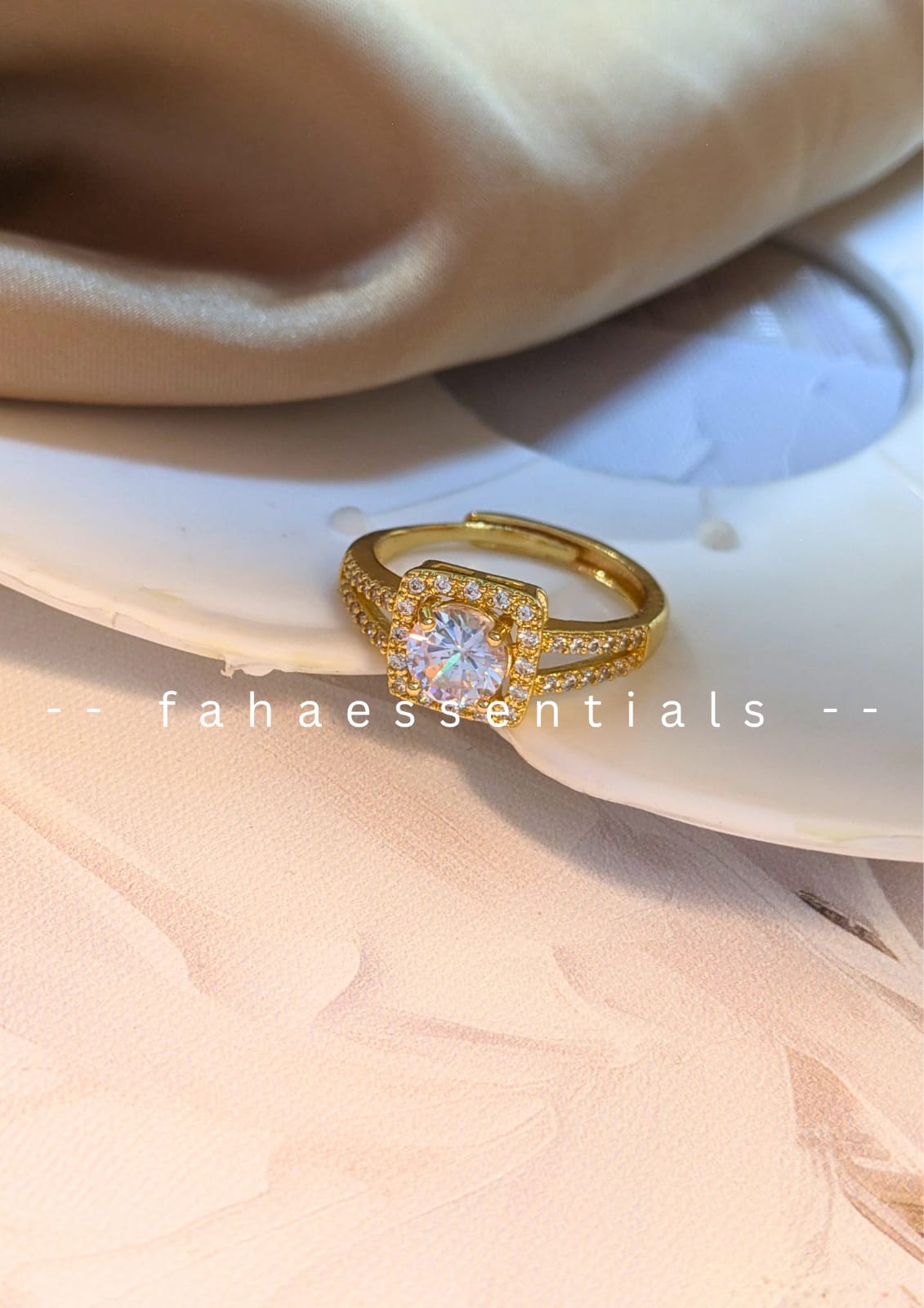 Elegant Square Halo Ring