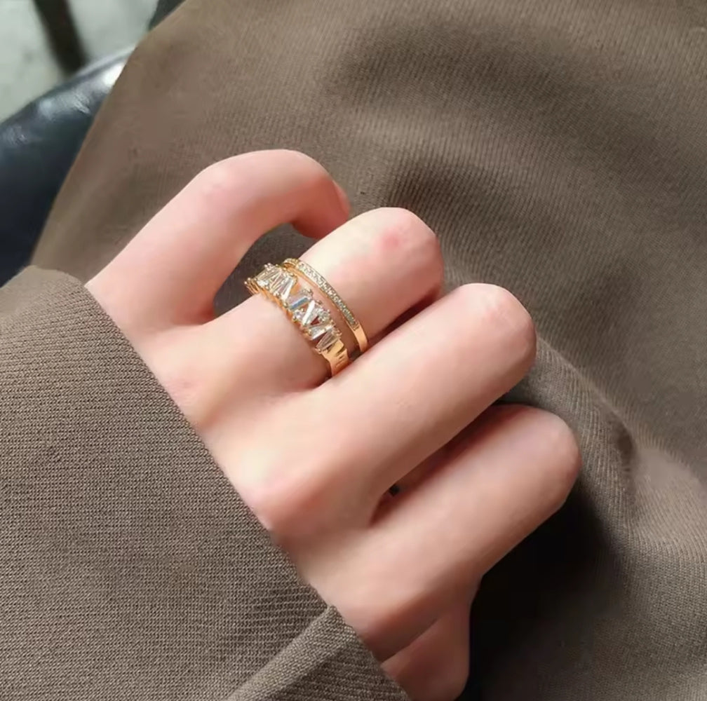Luxe Baguette Cuff Ring