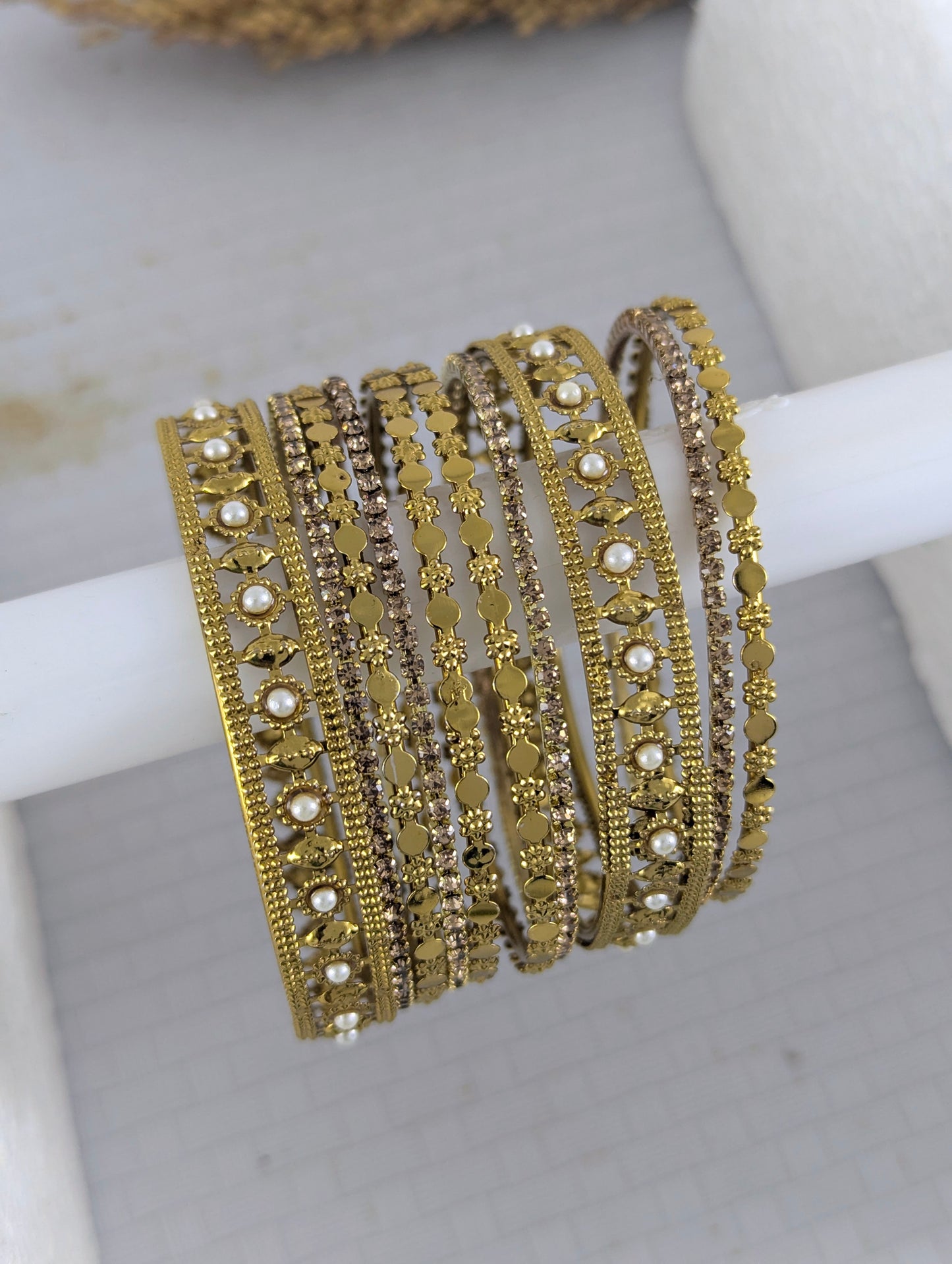 Azure Golden Glow Bangles