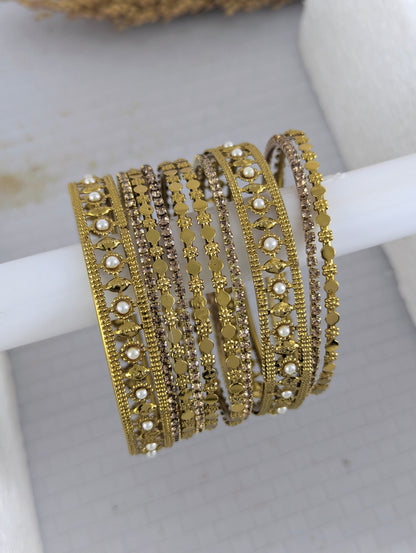 Azure Golden Glow Bangles