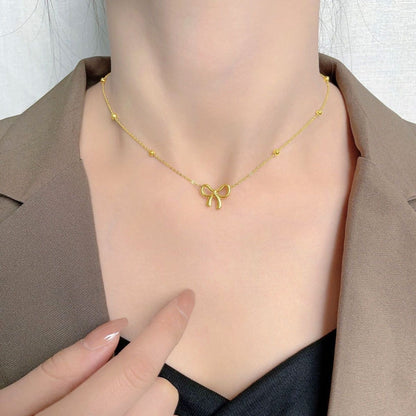 Golden Bow Necklace