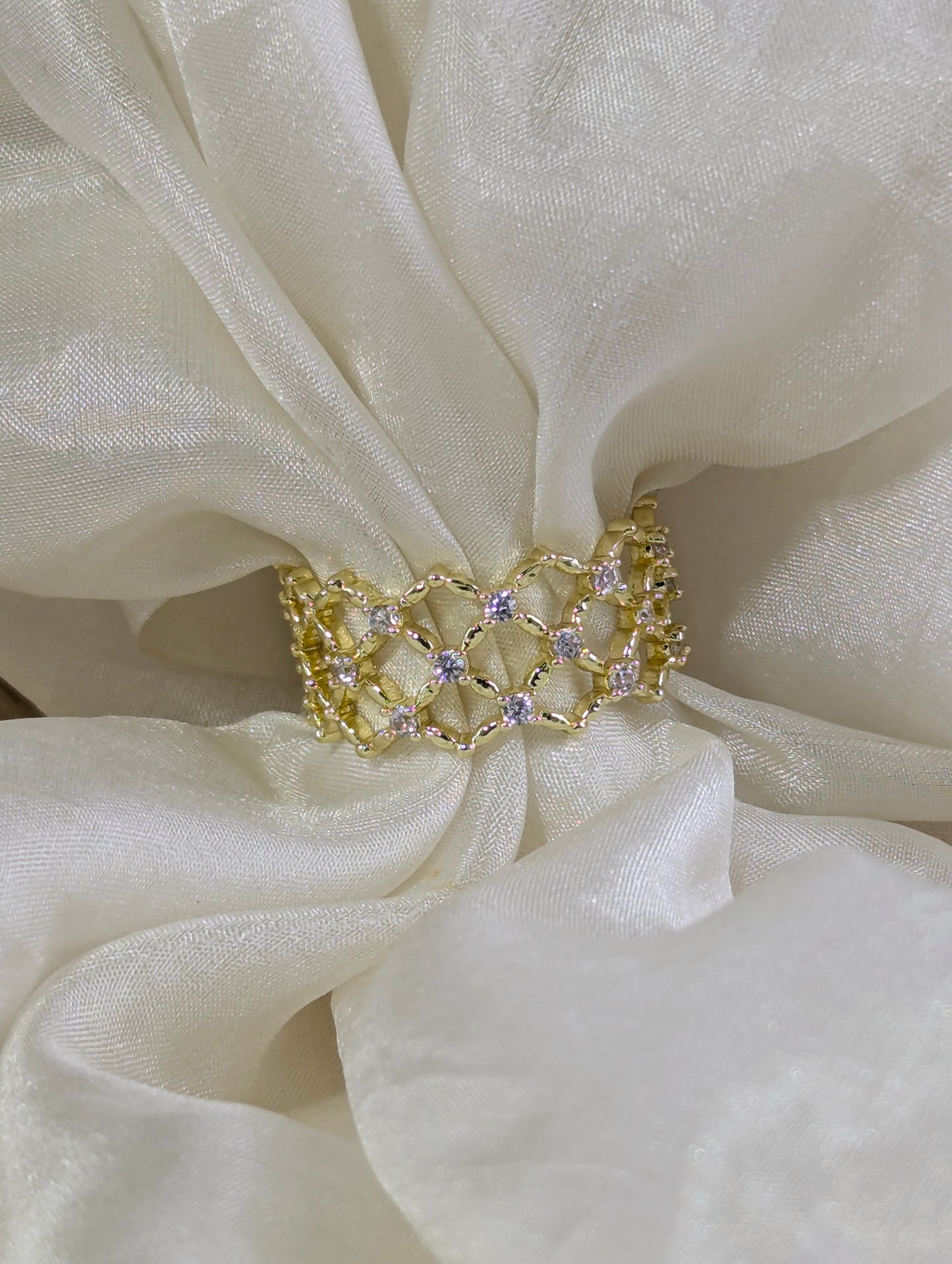 Golden Aura Mesh Adjustable Ring