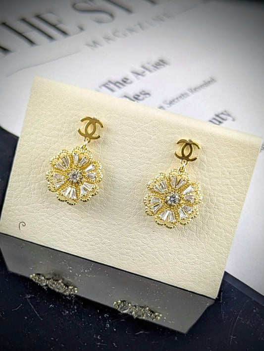 Golden Bloom Luxe Stud Earrings