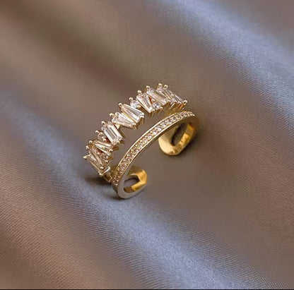 Luxe Baguette Cuff Ring